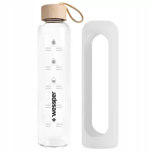 Wessper B1 Borosilicate 500 ml Szklana butelka na wodę z miarką motywacyjną z białym etui - Butelki filtrujące - miniaturka - grafika 4