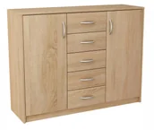 Komody - Komoda dwudrzwiowa z szufladami dąb sonoma K5-Z68 - miniaturka - grafika 1