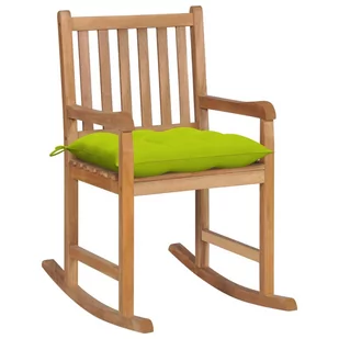 vidaXL Lumarko Fotel bujany z jasnozieloną poduszką, lite drewno tekowe 3062783 - Fotele - miniaturka - grafika 1