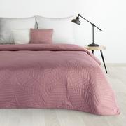 Narzuty - Narzuta jednokolorowa 220x240 BONI 6 różowa pikowana wzorem liści Design 91 - miniaturka - grafika 1