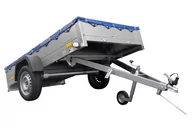 Przyczepy - Temared sp. z o.o. PRZYCZEPA GARDEN TRAILER 230 KIPP Z KOŁEM PODPOROWYM, STELAŻEM H-0 I NIEBIESKĄ PLANDEKĄ UT004515 - miniaturka - grafika 1