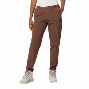 Damskie spodnie rowerowe Jack Wolfskin BIKE COMMUTE PANTS W dark rust - XS - Spodnie sportowe damskie - miniaturka - grafika 1