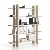 Regały biurowe - Regał biurowy wysoki długi SOLID, 1800 x 400 x 1825 mm, naturalny dąb - miniaturka - grafika 1