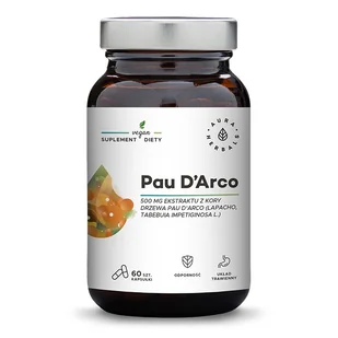AURA HERBALS Aura Herbals Pau DArco 500 mg ekstraktu z kory x 60 kaps - Przeziębienie i grypa - miniaturka - grafika 1