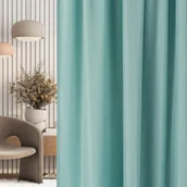 Zasłony - Zasłona na taśmie marszczącej jasny turkus aksamitna 140 x 280 cm 1 szt. - miniaturka - grafika 1