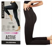Legginsy - CALZEDONIA legginsy sportowe czarne ACTIVE PERFORMANCE SCULPT MODELUJĄCE S - miniaturka - grafika 1