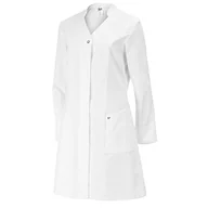 Płaszcze damskie - BP 4866-130-21-46 płaszcz damski, długi rękaw, stójka z dekoltem w serek, 205,00 g/m² czysta bawełna, kolor biały, 46 - miniaturka - grafika 1