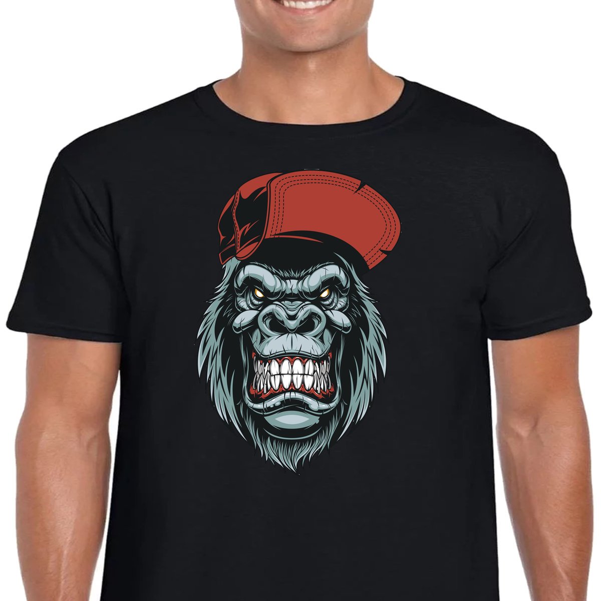 KOSZULKA MAŁPA GORYL BASEBALL XL CZARNA 3234