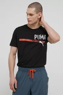 Koszulki męskie - Puma t-shirt treningowy Perormance Graphic Branded kolor czarny z nadrukiem - grafika 1