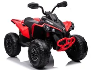Pojazdy elektryczne dla dzieci - Quad Na Akumulator Can-Am Licencja 4x45W 12V Ekoskóra Koła Eva Czerwony - miniaturka - grafika 1