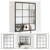 Lustra - The Living Store Lustro ścienne czarne 80x60 cm metalowe - miniaturka - grafika 1