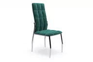 Krzesła - Stalowe krzesło tapicerowane glamour butelkowa zieleń CERIN - miniaturka - grafika 1