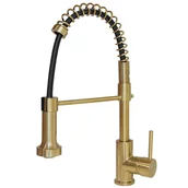 Baterie kuchenne - Plimo Bateria zlewozmywak z główką prysznicową szczotkowanej miedzi - miniaturka - grafika 1