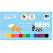 Artykuły biurowe - Interdruk Pastele olejne 12 kolorów BB Kids niebieski - miniaturka - grafika 1