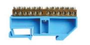 Inne akcesoria elektryczne - Listwa Sabaj zaciskowa mosiężna Wykonanie Euro 12 zacisków śrubowych Długość 70 mm na izolatorze typy EURO Niebieska Polipropylen Hp V-2 8-501 LZE-22-0-83-N - miniaturka - grafika 1