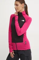 Bluzy damskie - The North Face bluza sportowa Bolt Polartec kolor różowy wzorzysta NF0A825KROM1 - miniaturka - grafika 1