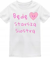 Moda i Uroda OUTLET - Koszulka dziecięca dla dziewczynki Będę Starszą Siostrą uroczy prezent - miniaturka - grafika 1