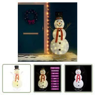 Ozdoby bożonarodzeniowe - The Living Store Figurka świąteczna bałwana LED z luksusowego materiału 180 cm - miniaturka - grafika 1