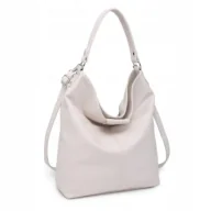 Torebki damskie - Beżowa Torebka Damska na Ramię Worek Shopper LUIGISANTO Skóra Ekologiczna - miniaturka - grafika 1