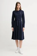 Sukienki - Lacoste sukienka bawełniana kolor granatowy mini rozkloszowana EF5299 - miniaturka - grafika 1