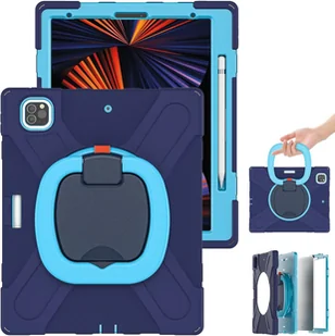 Etui do iPad Pro 12.9" z Obrotową Podstawką Wytrzymałe Granatowe - Etui do tabletów - miniaturka - grafika 1