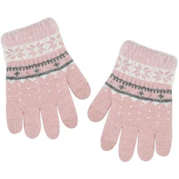 Zimowe podwójne rękawiczki dla dziewczynki Noviti RZ083-G-01 Czarne - Rękawiczki dla dzieci - miniaturka - grafika 1