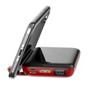 Baseus Mini S power bank 10000mAh 18W bezprzewodowa ładowarka Qi 10W USB / USB Typ C PowerDelivery QC3.0 czerwony (PPXFF10W-19) - Ładowarki do telefonów - miniaturka - grafika 4