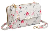 Torebki damskie - Modny torebko-portfel torebka damska crossbody portfel i kieszonka na telefon skóra ekologiczna w kwiaty Cavaldi, różnokolorowy szary - miniaturka - grafika 1