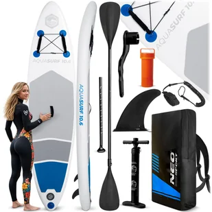 Deska SUP do pływania pompowana NEO-SPORT Paddle Aquasurf 320cm + wiosło i pompka - Deski SUP i akcesoria - miniaturka - grafika 1