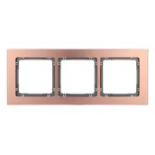 Klawisze i ramki - Karlik Ramka potrójna Deco metal - miedź szczotkowanea, grafit - miniaturka - grafika 1
