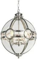 Lampy ogrodowe - LAMPA WISZĄCA srebrna kula stal nierdzewna-szkło styl glamour - miniaturka - grafika 1