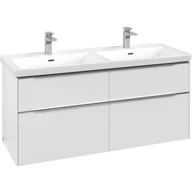 Szafki łazienkowe - Villeroy & Boch Subway 3.0 szafka 127,2 cm podumywalkowa wisząca z oświetleniem LED Pure White C568L0VF - miniaturka - grafika 1
