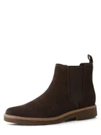 Botki męskie - Clarks Kozaki ze skóry Mężczyźni skóra brązowy jednolity, 11 - miniaturka - grafika 1