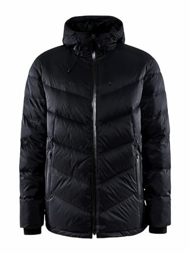 Craft ADV EXPLORE DOWN Jacket męska kurtka puchowa XXL | czarna | regulowany kaptur i wysoki kołnierz | wodoodporna kurtka zimowa dla mężczyzn | wiatroszczelna parka puchowa, męska zimowa