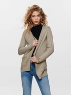 Swetry damskie - ONLY Kardigan Lesly 15174274 Beżowy Regular Fit - miniaturka - grafika 1
