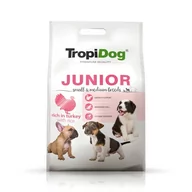 Sucha karma dla psów - Tropidog Junior Small &amp; Medium Turkey &amp; Rice 8kg - miniaturka - grafika 1