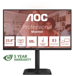 AOC 23,8" 24E4CV 16:9 HDMI+DP+USB-C Lift black - Monitory - miniaturka - grafika 1