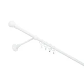 Karnisze - Karnisz pojedynczy 16 mm biały błysk 160 cm żabka paola - miniaturka - grafika 1