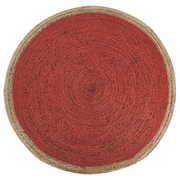 Dywany - Dywan okrągły z juty ⌀ 120 cm czerwony MENEMEN Lumarko! - miniaturka - grafika 1