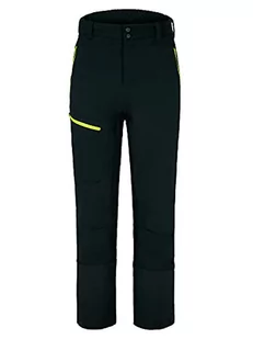 Ziener Ziener Męskie narak Softshell Hybrid spodnie | narciarskie, wiatroszczelne, elastyczne, funkcjonalne czarny czarny.limonkowy 48 214286 - Spodnie męskie - miniaturka - grafika 1