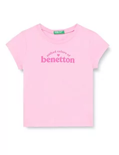 United Colors of Benetton Koszulka dziewczęca 3096c10c8, intensywny różowy 05f, 140 cm, Intensywny różowy 05f, 140 - Koszulki dla dziewczynek - miniaturka - grafika 1