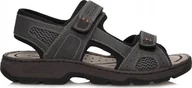 Sandały męskie - Rieker Sandals 26156-47 szary 43 - miniaturka - grafika 1