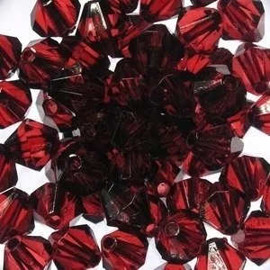 Kryształki Plastik Diament Bordo 8mm 40szt - Półfabrykaty do biżuterii - miniaturka - grafika 1