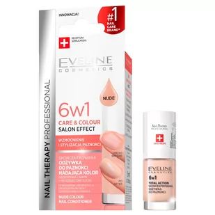 Eveline Cosmetics Nail Therapy Professional 6w1 Care & Colour skoncentrowana odżywka do paznokci nadająca kolor Nude 5ml - Odżywki do paznokci - miniaturka - grafika 1