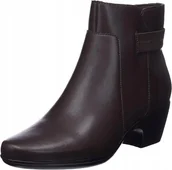 Botki damskie - Clarks Botki Skórzane Brązowe na Zamek 38 Żnd - miniaturka - grafika 1