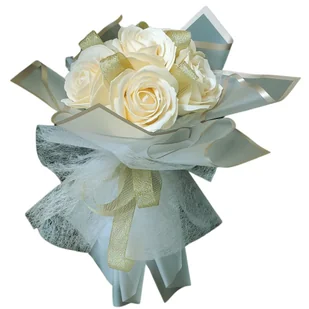 Bukiet z róż mydlanych na Ślub, Komunię, Baby shower Wyjątkowy prezent - Sztuczne kwiaty Bukiet z róż mydlanych na Ślub, Komunię, Baby shower Wyjątkowy prezent - Sztuczne kwiaty - miniaturka - grafika 1