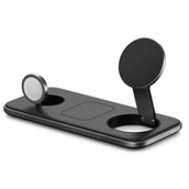 Ładowarki do telefonów - Ładowarka indukcyjna SATECHI STQTPMEA Trio Wireless Charging Pad 3w1 45W Qi2 Szaro-czarny - miniaturka - grafika 1