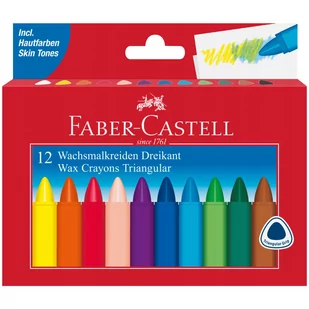 Faber-Castell Kredki świecowe trójkątne 12 kolorów - Kredki, ołówki, pastele i pisaki - miniaturka - grafika 2