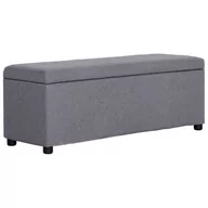 Ławki do przedpokoju - vidaXL Ławka ze schowkiem, 116 cm, jasnoszara, poliester vidaXL - miniaturka - grafika 1