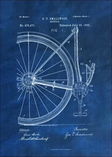 Patent, Rower Projekt z 1892 Niebieski - plakat Wymiar do wyboru: 40x50 cm - Plakaty Patent, Rower Projekt z 1892 Niebieski - plakat Wymiar do wyboru: 40x50 cm - Plakaty - miniaturka - grafika 1